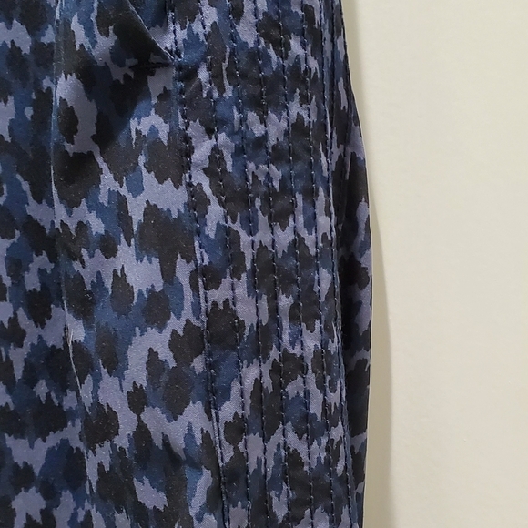 ATHLETA AVENUE PRINTED WIDE LEG CROP PANTS ALLURE NAVY ELASTIC WAIST WOMEN 8 - Picture 15 of 16